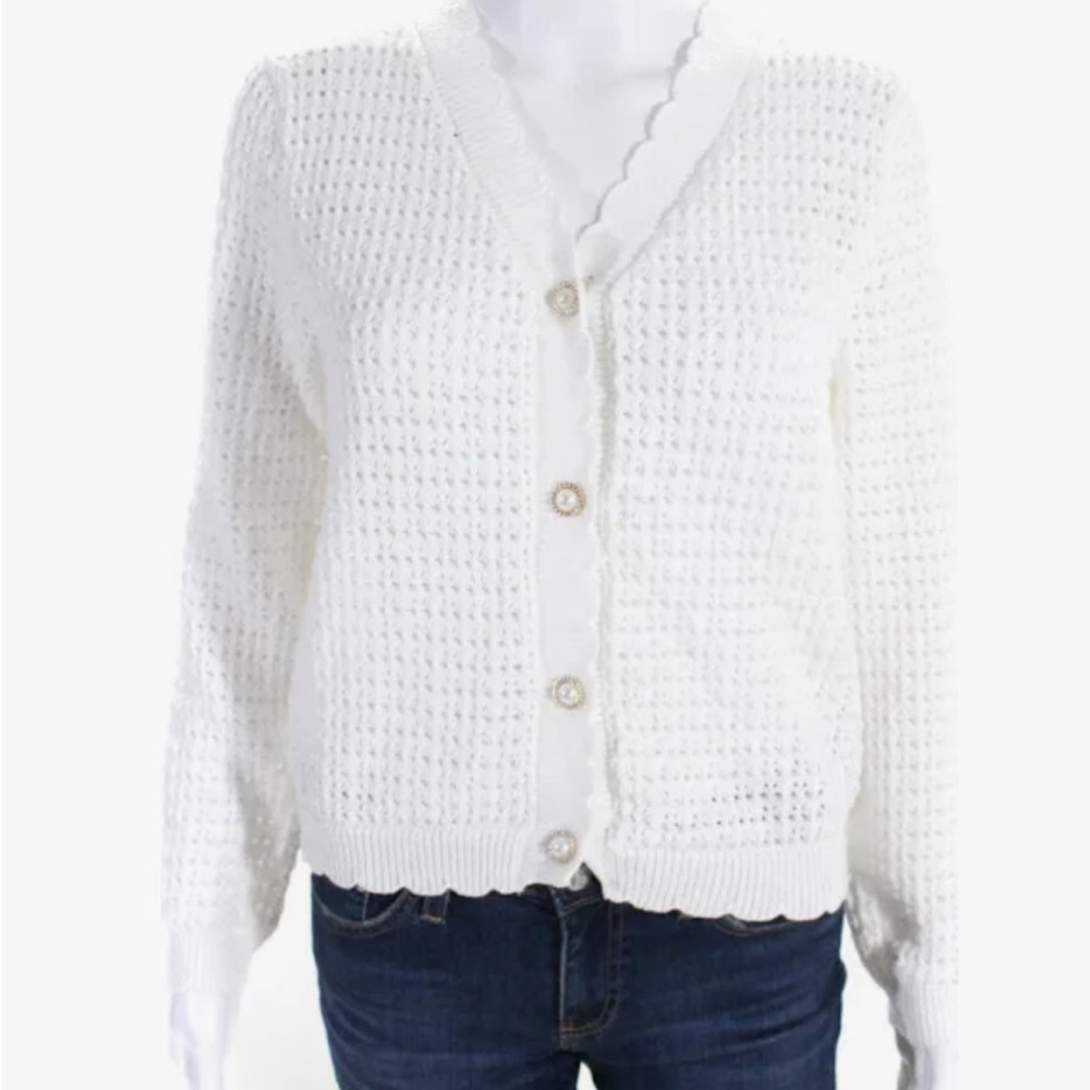 nanette lepore cardigan crochet